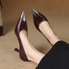 【预售5天】职场女王范防踢铁头质感十足全皮高跟鞋春季细跟尖头真皮单鞋SLLK&sl-7896 商品缩略图0