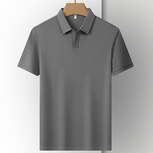 【小V领】【DKP】大依优型大码棉质Polo衫弹力翻领T恤轻奢休闲纯色短袖男宽松T恤上衣胖子 商品图3