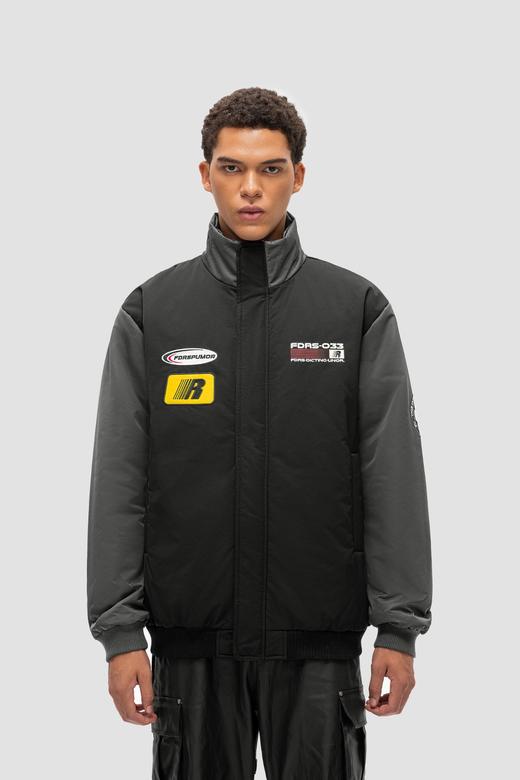 FDR 国潮美式章仔拼色立领棉衣棉服男女秋冬季加厚情侣面包服外套 商品图5