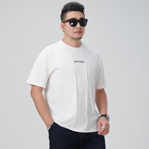 【DMH】大依优型大码男装圆领短袖T恤休闲宽松加肥加大潮流胖子上衣 商品图5