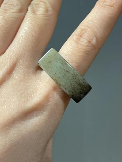 提油黑沁白玉马鞍戒，顺丰包邮 商品图5