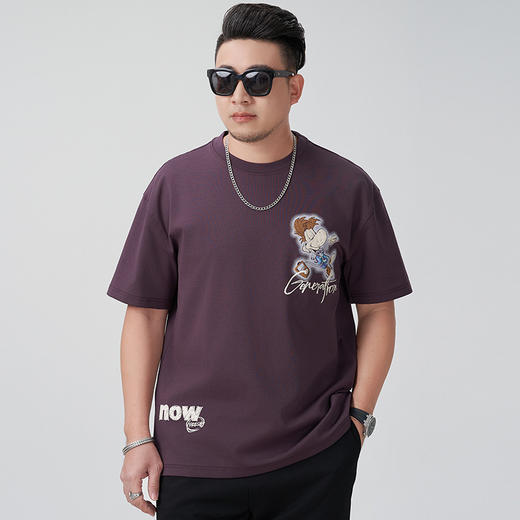 【DMH】大依优型大码男装圆领短袖T恤休闲宽松加肥加大潮流胖子上衣 商品图5