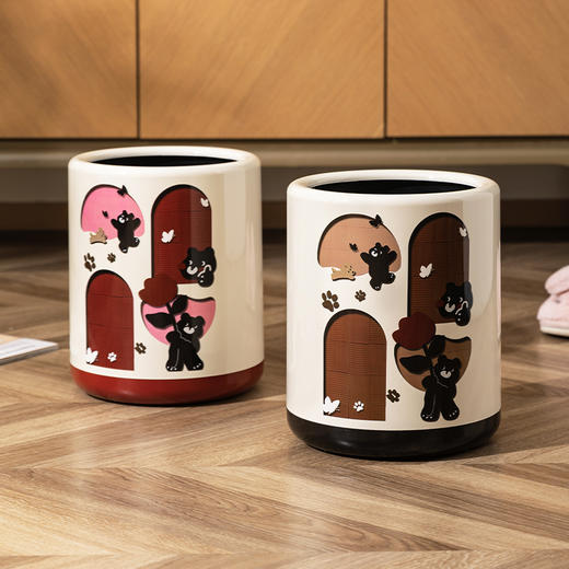 摩登主妇垃圾桶中古风家用客厅轻奢高档厨房卫生间卧室新款大容量 商品图0