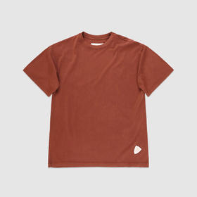 PHILIPPE MODEL 男士盾牌徽标贴片棉质圆领短袖T恤 棕色 CTSU JD12 24