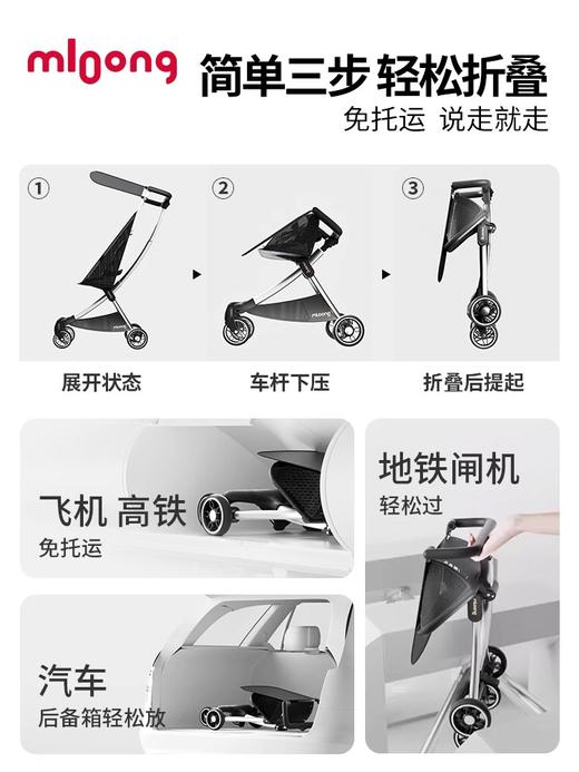 【社群清仓秒杀】曼龙mloong婴儿推车遛娃神器轻便可折叠口袋车小型溜娃车宝宝儿童推车 商品图7