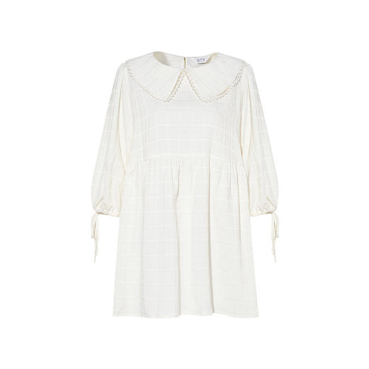 两三事 浮花清影 2025春季新款甜美印花领带绑带泡泡袖衬衫女宽松 商品图4