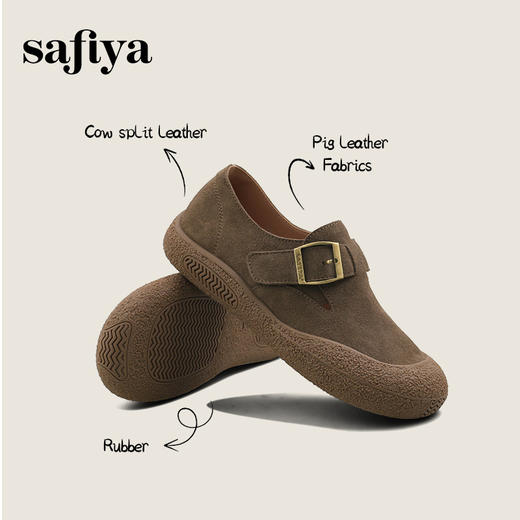 Safiya/索菲娅2025懒人复古丑萌软底休闲外穿舒适全包勃肯鞋 SFD1112404 商品图0