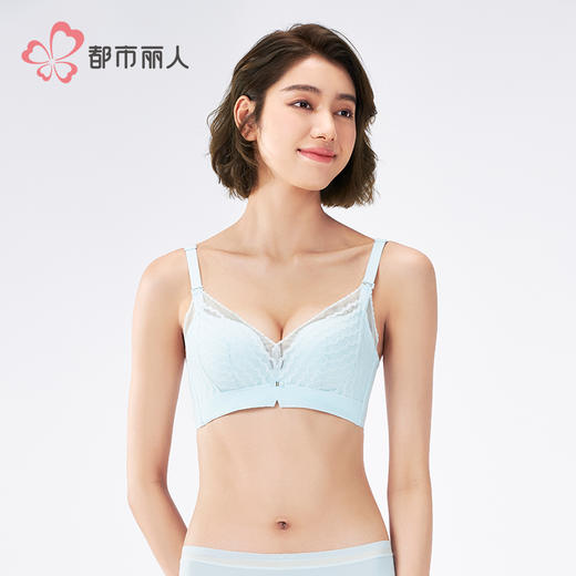 都市丽人自然舒适B杯常规内衣中厚蕾丝无钢圈常规文胸LBH1M1 商品图1