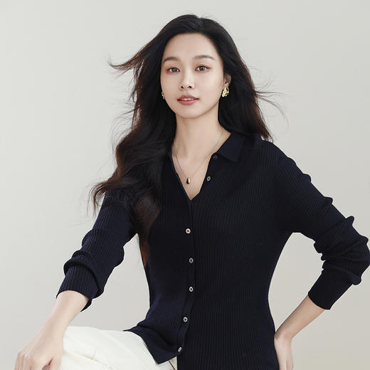 火桐hooton 轻启秋日 羊毛针织POLO衫G100 商品图5