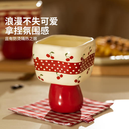 摩登主妇陶瓷马克杯高脚杯家用水杯女创意酒杯甜品酸奶杯咖啡杯子 商品图2