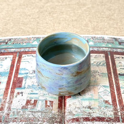 敦煌【幻彩粗陶茶杯】复古陶瓷主人杯粗陶功夫茶杯  下午茶个人杯品茗杯大号茶杯 商品图4