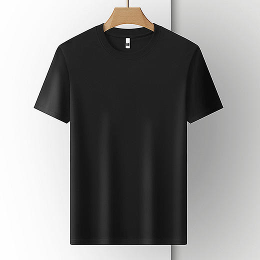 【桑蚕丝】【DKP】大依优型大码圆领T恤轻奢休闲纯色短袖男宽松T恤上衣胖子 商品图4