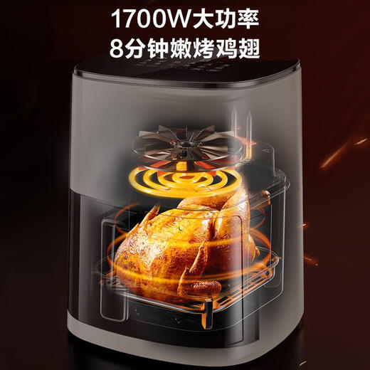 苏泊尔（SUPOR）空气炸锅家用6L大容量 可视 不用翻面 蒸汽嫩炸 大功率 液晶触控智能多功能电炸锅 商品图1