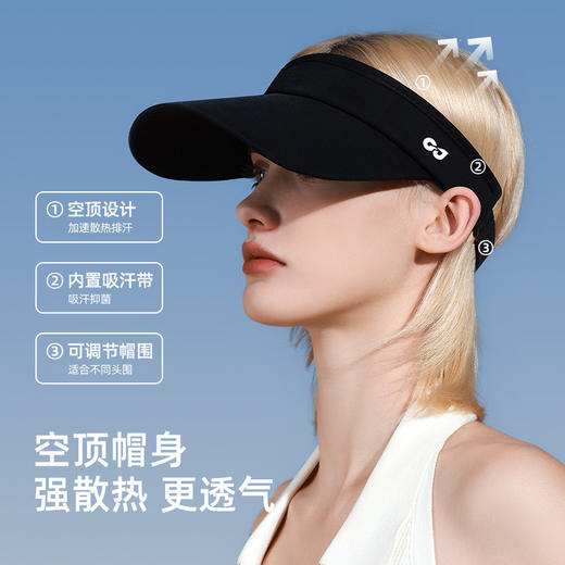 夏季新款简约防晒空顶帽女加长帽檐户外防紫外线运动跑步遮阳帽子 商品图3