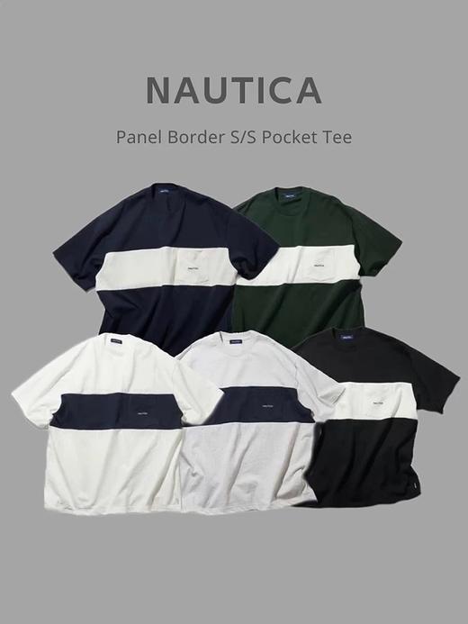 帆船长谷川 新款拼色圆领宽松口袋字母短袖T恤 NT-2702 商品图2