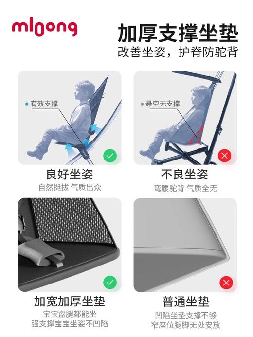 【社群清仓秒杀】曼龙mloong婴儿推车遛娃神器轻便可折叠口袋车小型溜娃车宝宝儿童推车 商品图6