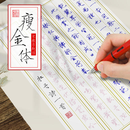 墨点字帖【瘦金体字帖】硬笔入门字帖成人练字宋徽宗初学者套装教程练瘦金体大通关千字文钢笔临摹书法男女练字帖高中生大学生描红控笔 商品图2