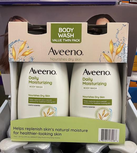 到手价328元 孕妇可用的沐浴露 Aveeno艾维诺天然燕麦成人抗敏沐浴露 家庭装975ml*2，总共1950ml 美国代购，无中文标签，介意慎拍 商品图0