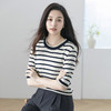 火桐hooton 自在舒适 条纹圆领针织短袖G223 商品缩略图2