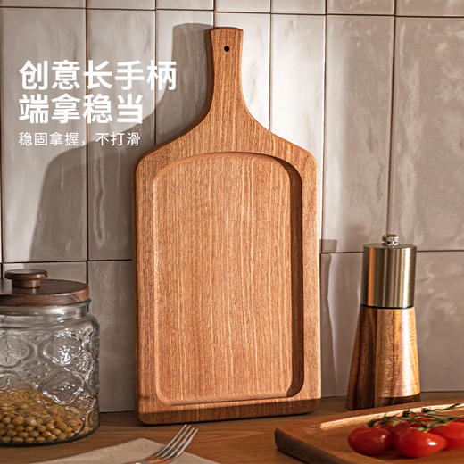 摩登主妇乌檀木牛排餐盘西餐盘子面包披萨盘长方形牛排板木质托盘 商品图4