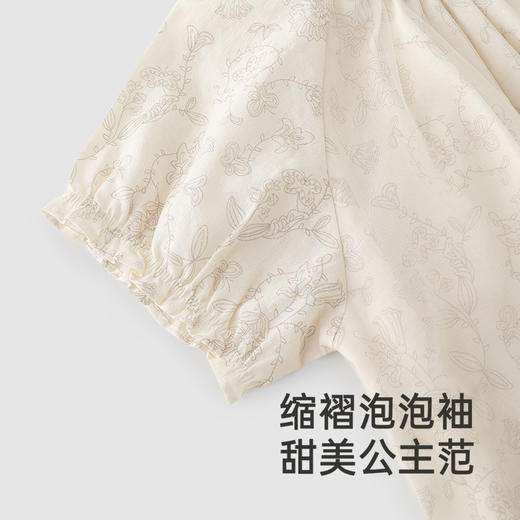 英氏【商场同款】女童国风裙子夏季短袖新中式连衣裙2025新款裙子 商品图3