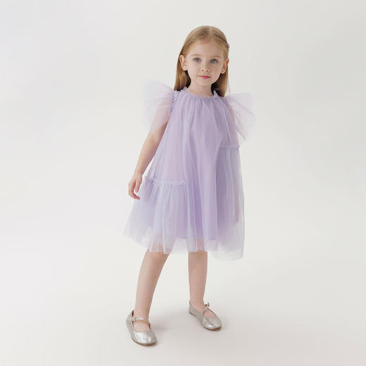 马克珍妮夏装新款 女童小飞袖网纱连衣裙 儿童裙子230976 商品图2