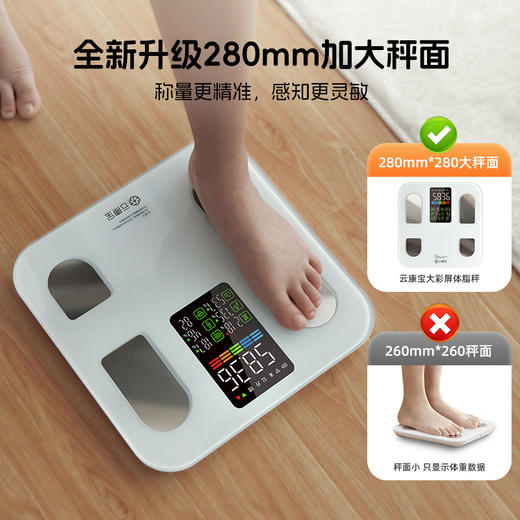 云康宝大屏智能体脂秤减肥专用电子称体重家用精准充电人体体重计 商品图3