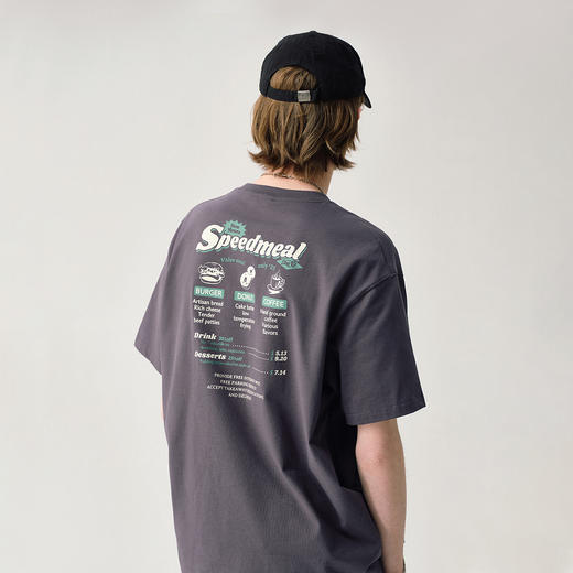 714street美式复古餐饮菜单印花短袖T恤男2025夏季新款国潮情侣装 商品图4