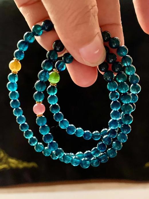 5mm-6mm多圈猫眼蓝碧玺手串 商品图3