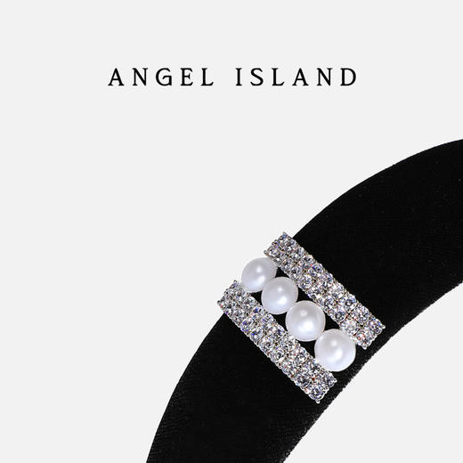 【限时折扣】ANGEL ISLAND 「Grace」千金锆石珍珠丝绒发箍 商品图5