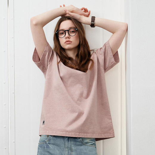 714street美式复古蜡染水洗做旧短柚T恤男25夏季新款重磅日系上衣 商品图1