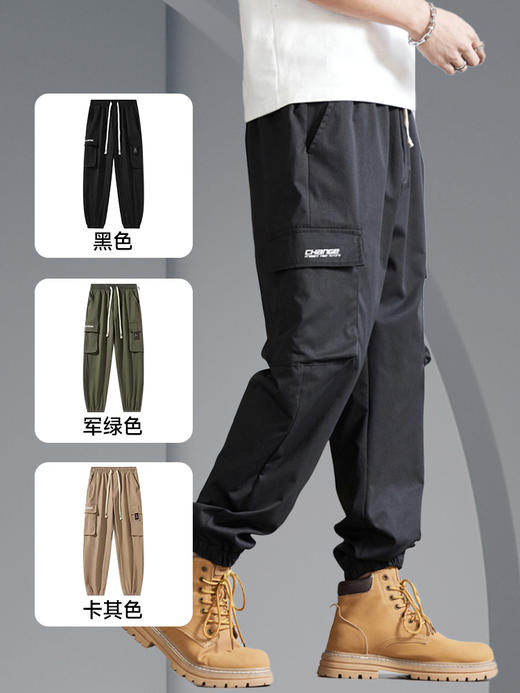 【DQ】大依优型大码男装工装休闲裤男宽松加大码简约百搭束脚长裤男士胖子潮流 商品图3