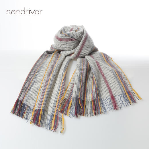 青海手工氆氇条纹流苏围巾SJF96P821N 商品图4