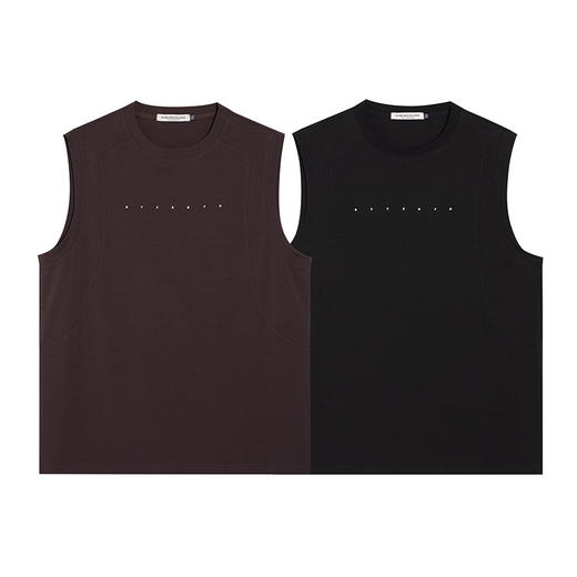 【DMH】大依优型大码圆领无袖背心休闲宽松加肥加大胖子T恤居家坎肩上衣潮流 商品图4