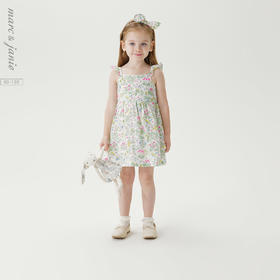 【打折】马克珍妮夏装新款 女童纯棉秘密花园印花吊带裙220639