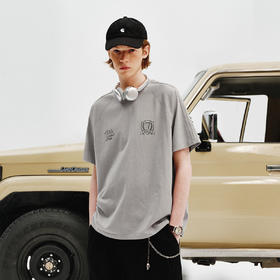 714street重磅270g全棉水洗做旧插肩短袖T恤男2025夏季新款情侣装