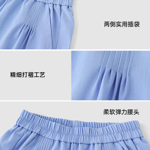 英氏儿童裤子夏季冰丝凉感牛仔裤中大童中裤透气女童裤子2025新款 商品图3