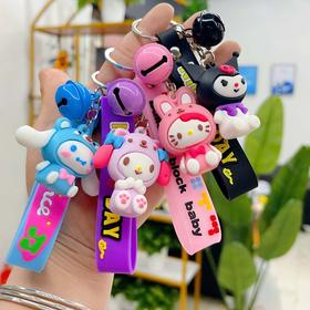 卡通pvc三丽鸥系列钥匙扣女可爱玉桂狗库洛米钥匙链包包挂件批发