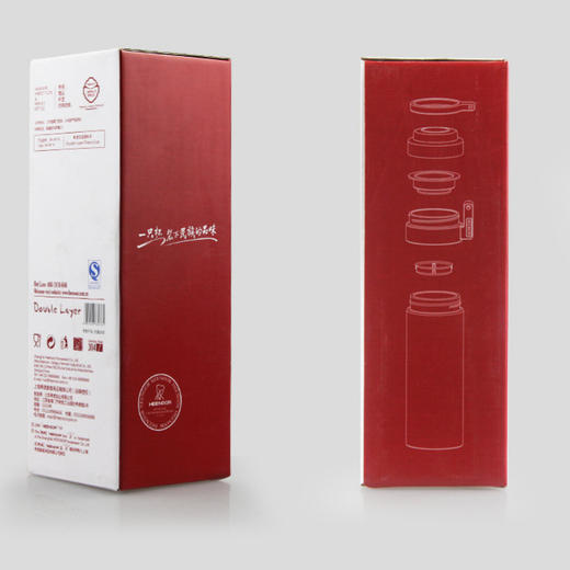 【户外商务必备，提环设计，方便携带】希诺单层玻璃杯 大容量带提环 户外加厚带滤网 泡茶车载商务茶杯-QQ 商品图3