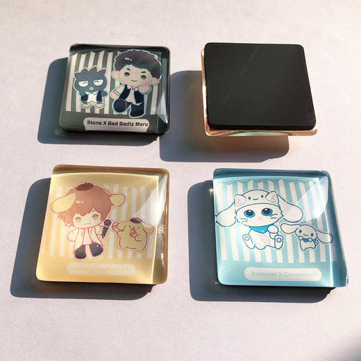 跨境配饰 梵高星空向日葵名画 时光宝石方形玻璃贴片软磁冰箱贴 商品图2