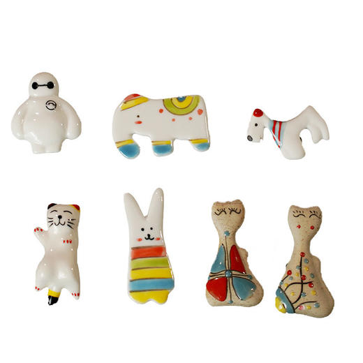 景德镇陶瓷冰箱贴景区摆摊咖啡店装饰贴手绘卡通可爱风陶瓷工艺品 商品图4