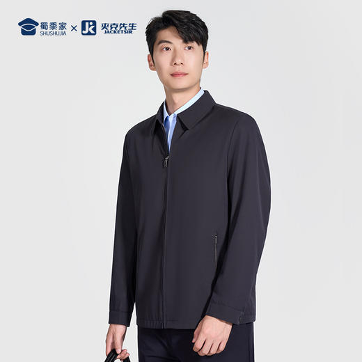 【翻领行政夹克】商务通勤翻领夹克 透气弹力休闲上衣外套J301 商品图7