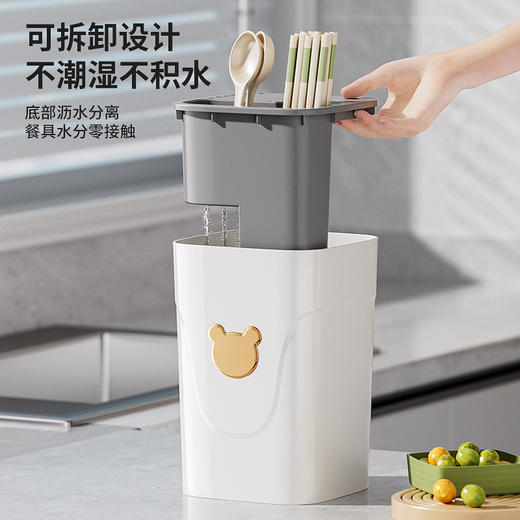 「ins风！不挑刀型」厨房刀架多功能置物架 台式桌面沥水刀架子筷子筒收纳整理架剪刀菜刀架厨房用品 商品图3