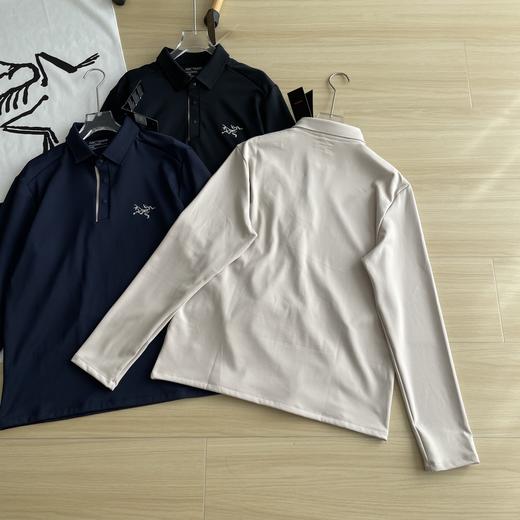 点此购买 始祖鸟男士春秋款三色Polo领顶级户外刺绣logo长袖T恤 cp 309875 商品图4