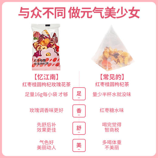忆江南桂圆红枣玫瑰枸杞茶160g气血冬季花茶女养生茶包玫瑰花茶 商品图5