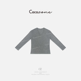 COCO ZONE 绵羊毛山羊绒早春字母贴布长袖T恤CD1A0243