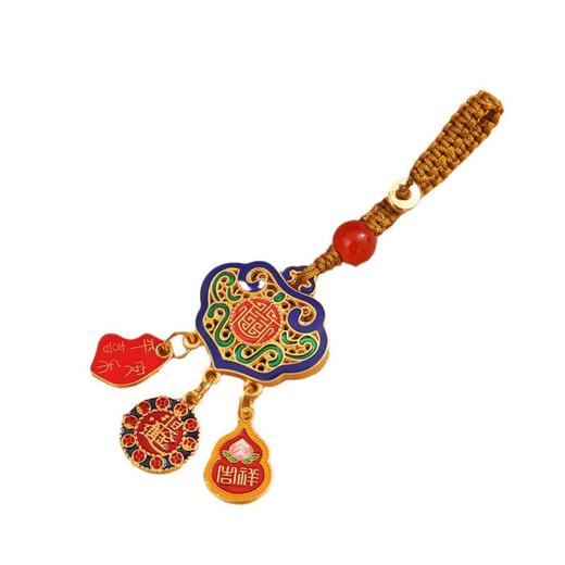 复古平安锁钥匙扣古风民族风合金挂件男女编织专用挂饰网红锁钥匙 商品图4
