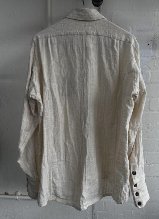 John Alexander Skelton 米色徽章刺绣手织棉衬衫 商品图10