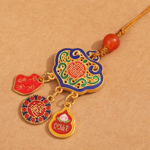 复古平安锁钥匙扣古风民族风合金挂件男女编织专用挂饰网红锁钥匙 商品图3