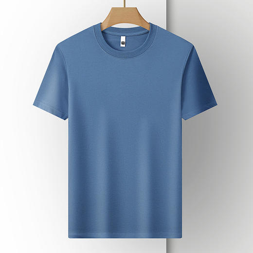 【桑蚕丝】【DKP】大依优型大码圆领T恤轻奢休闲纯色短袖男宽松T恤上衣胖子 商品图5